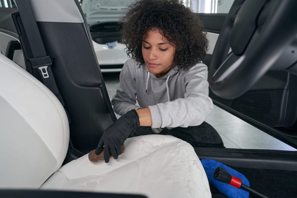 washing car upholstery